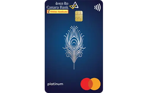 Sample Mastercard Platinum card face: Canara Bank Mastercard Platinum