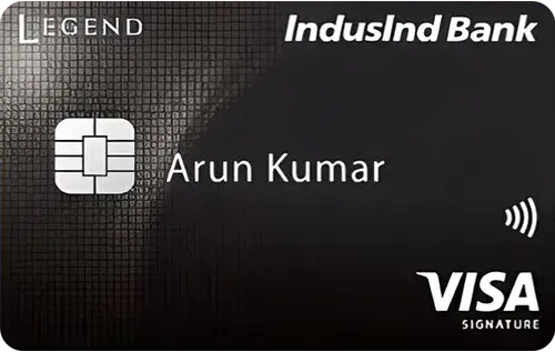 Sample World Legend Mastercard card face: IndusInd Legend
