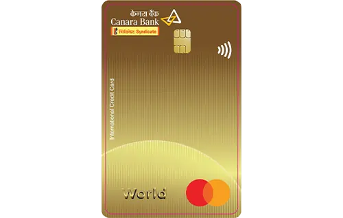 Sample World Mastercard card face: Canara Bank Mastercard World