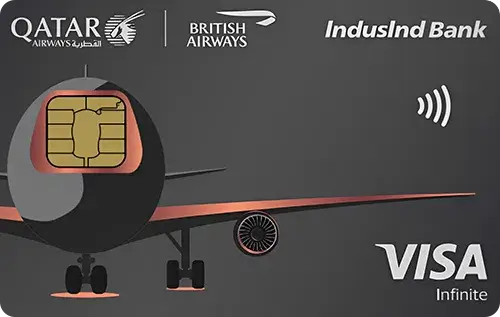 Sample Visa Infinite card face: IndusInd Bank Avios Visa Infinite