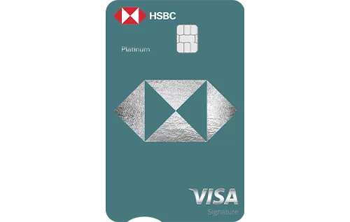 Sample Visa Traditional-band card face: HSBC Visa Platinum